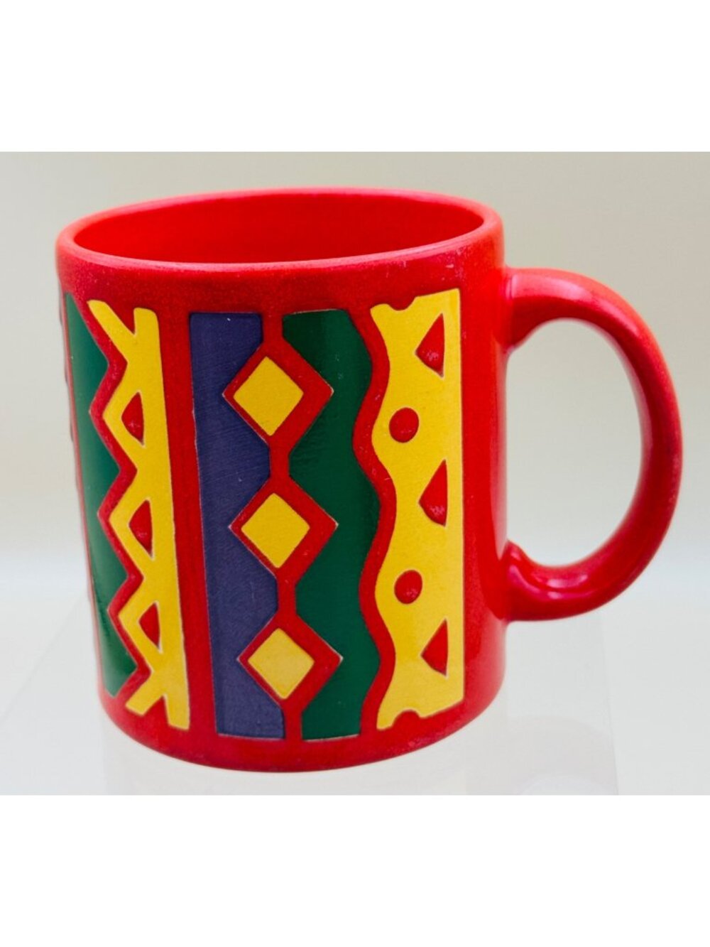 Vintage Waechtersbach Mug W Germany Colorful Geometric Coffee Cup Retro 80s 90s